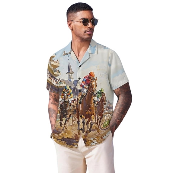 Mens Knit Polo Short Sleeve Button Down Printed Regular Fit Mens Performance Polos,Khaki,S
