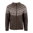 thumbnail image 1 of Mens Knit Polo Sweater Cotton Turtleneck Color Block Pullovers Thermal Festival Holiday Men's Fashion with Buttons, Coffee, Size M, 1 of 3
