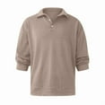 thumbnail image 1 of Mens Knit Shirts Casual Long Sleeve Classic Shirts Button Down Golf Shirts Khaki L, 1 of 3