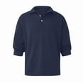 thumbnail image 1 of Mens Knit Shirts Casual Long Sleeve Classic Shirts Button Down Golf Shirts Navy Blue XXL, 1 of 3