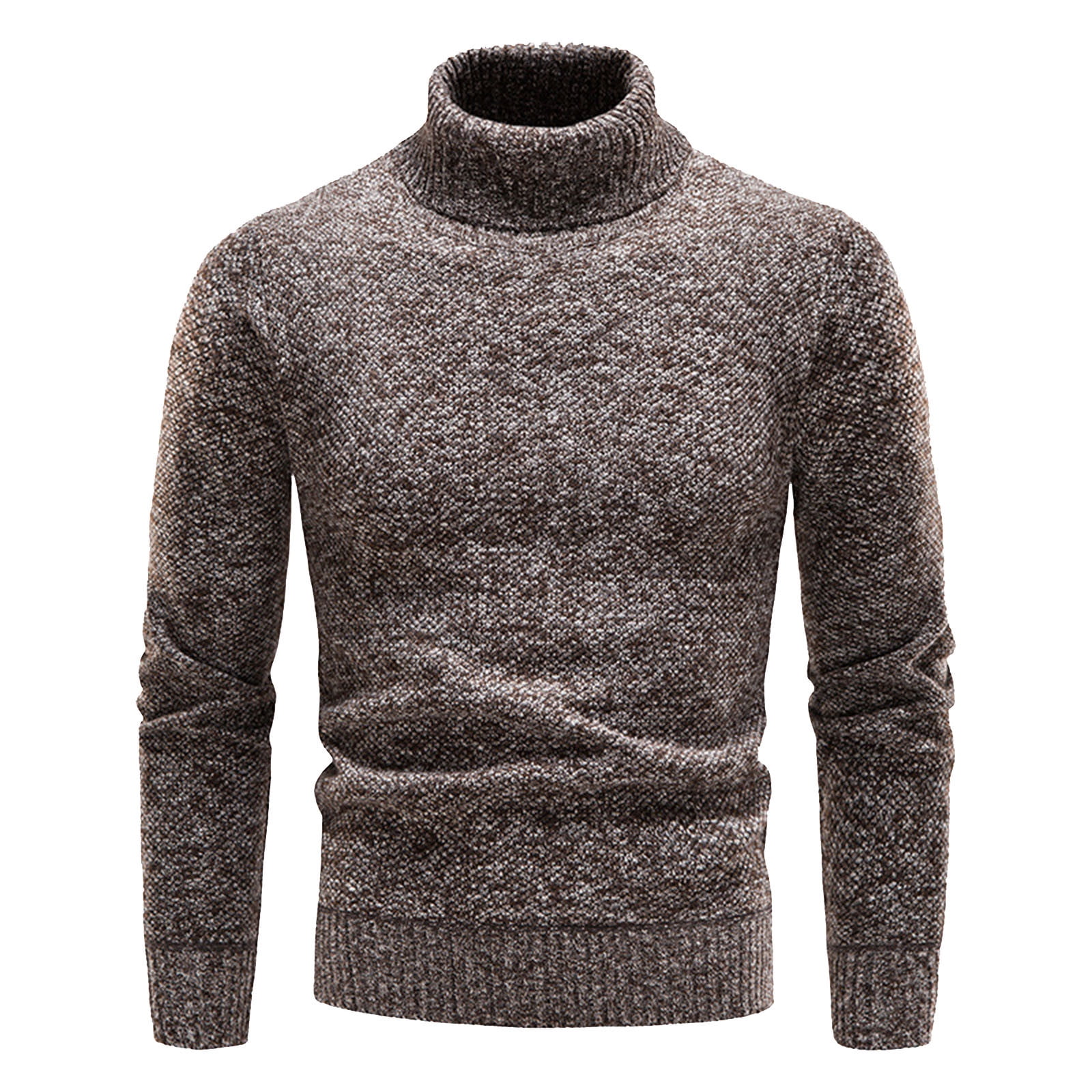 Mens Knit Slim Fit Pullover And Pile Turtleneck Sweater Jacket Long
