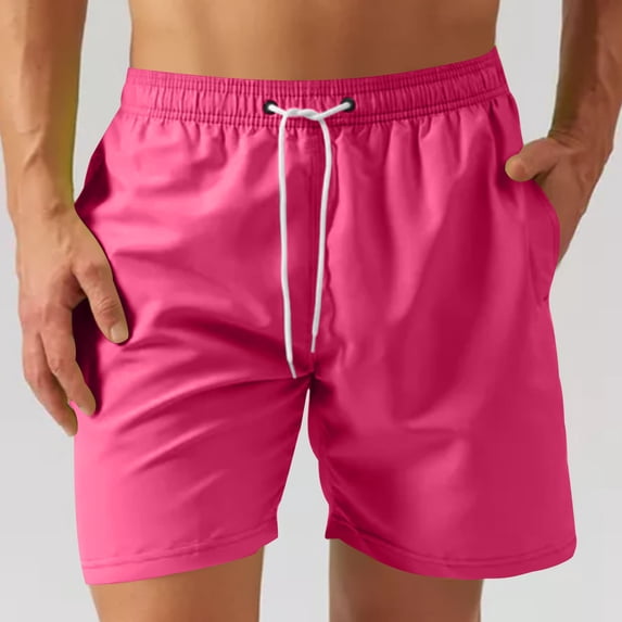 Mens Knit Sweat Shorts Men's Summer Beach Shorts Swim Boxer Trunks Board Shorts Solid Color Swimsuits Bottoms with Pockets XXL