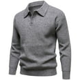 thumbnail image 1 of Mens Knit Sweater Coat Fall Winter Fashion Collar Long Sleeve Button Front Outerwear Casual Warm Yarn Textured Pullover Layering Piece, 1 of 4