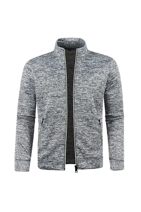 Mens Knit Sweater Coat Full Zip Fleece Lined Cardigan Sweaters Casual Regular Fit Knit Men Sweater Jacket with Pockets