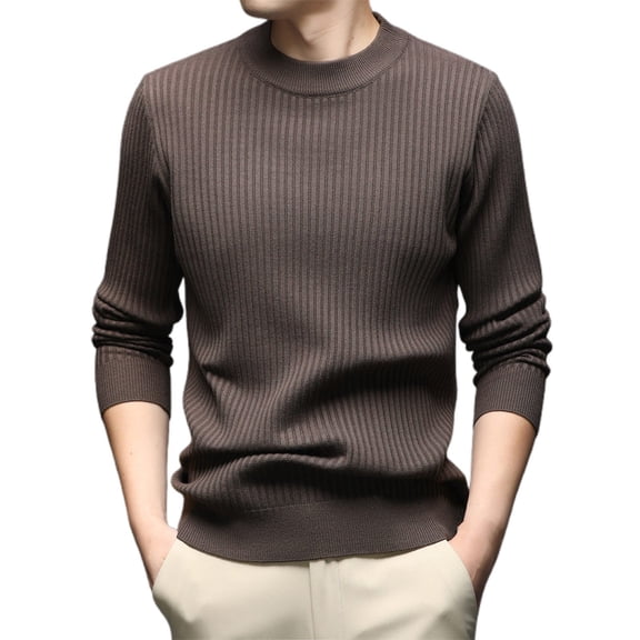 Mens Knit Sweater Coat Long Sleeve Crewneck Pullover Warm Casual Fall Winter Versatile Layering
