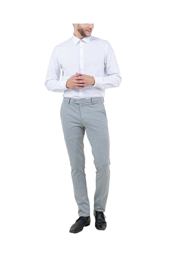 Mens Knitted Dress Pants, Solid Textured Open Bottom Trousers For Graduations, Prom, Weddings, Etc