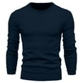 thumbnail image 1 of Mens Knitted Fall Sweater, Long Sleeve Pullover for Men Fashion Slimming Fit Warmth Solid Color Crewneck Basic Sweaters S-2XL, 1 of 4