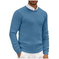 thumbnail image 1 of Mens Knitted Fall Sweater, Long Sleeve Pullover for Men Fashion Solid Color Slimming Fit Basic Crewneck Sweaters M-2XL, 1 of 6