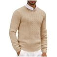 thumbnail image 1 of Mens Knitted Fall Sweater, Long Sleeve Pullover for Men Fashion Solid Color Slimming Fit Basic Crewneck Sweaters M-2XL, 1 of 5