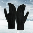 thumbnail image 1 of Mens Knitted Gloves Wool And Hair Thickening Winter Keep Warm Touch Screen Gloves, 1 of 3