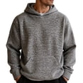thumbnail image 1 of Mens Knitted Hoodies Oversized Long Sleeve Pullover with Kangaroo Pockets Texture Work Hooded Sweatshirts Big and Tall White,XXL, 1 of 6