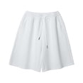 thumbnail image 1 of Mens Knitted Ribbed Casual Shorts Drawstring Elastic Waist Solid Color Pockets Short Pants Fathers Gift, 1 of 6
