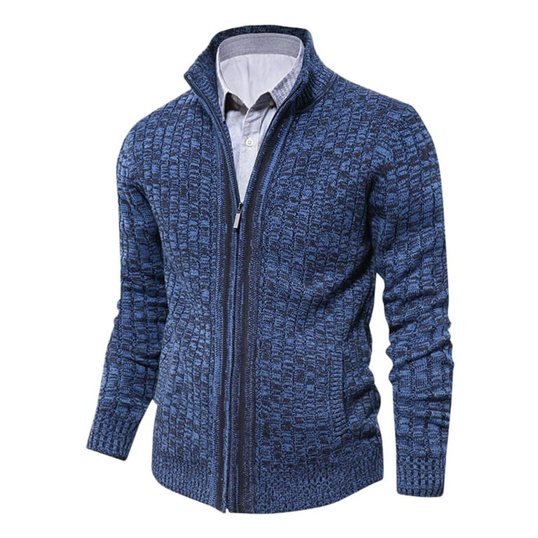 Knitted Cardigan Sweater Jacket Trench Men Thick Long Casual Plus Size  Winter