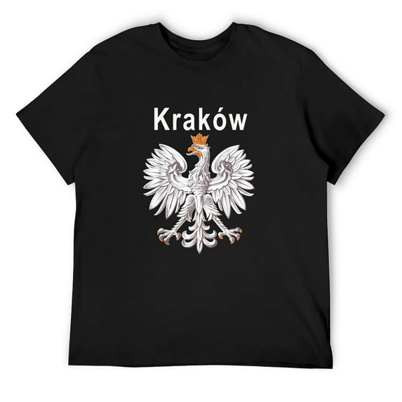 Mens Krakow City - Poland Eagle T-Shirt Black 3X-Large