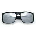 thumbnail image 1 of Mens Kush Polarized Mirrored Classic Sport Horn Rim Plastic Rectangle Sunglasses Shiny Black - Silver Mirror, 1 of 7