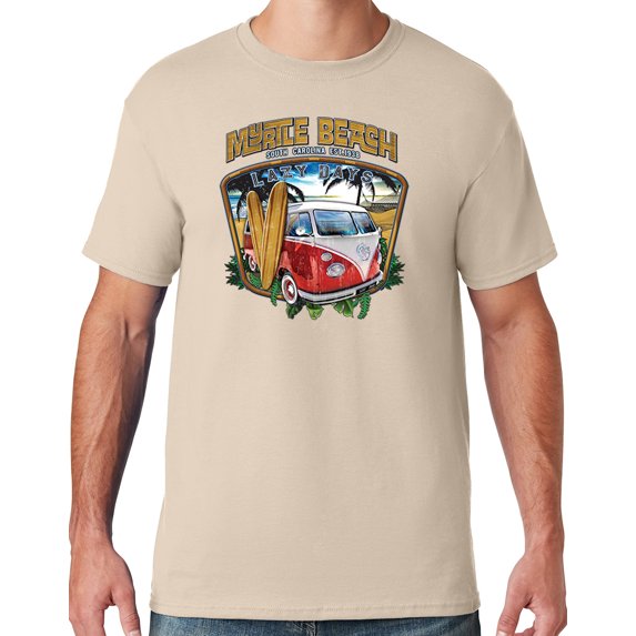 Mens LAZY DAYS MYRTLE BEACH South Carolina T-shirt, 2XL Sandstone