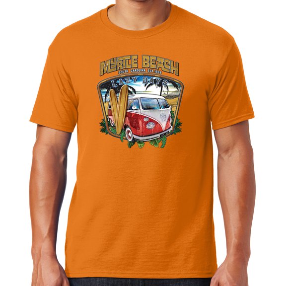 Mens LAZY DAYS MYRTLE BEACH South Carolina T-shirt, 2XL Tennessee Orange