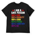 thumbnail image 1 of Mens LGBTQ I Am A Safe Person 100% Love 100% Equality 100% Me T-Shirt Black, 1 of 5