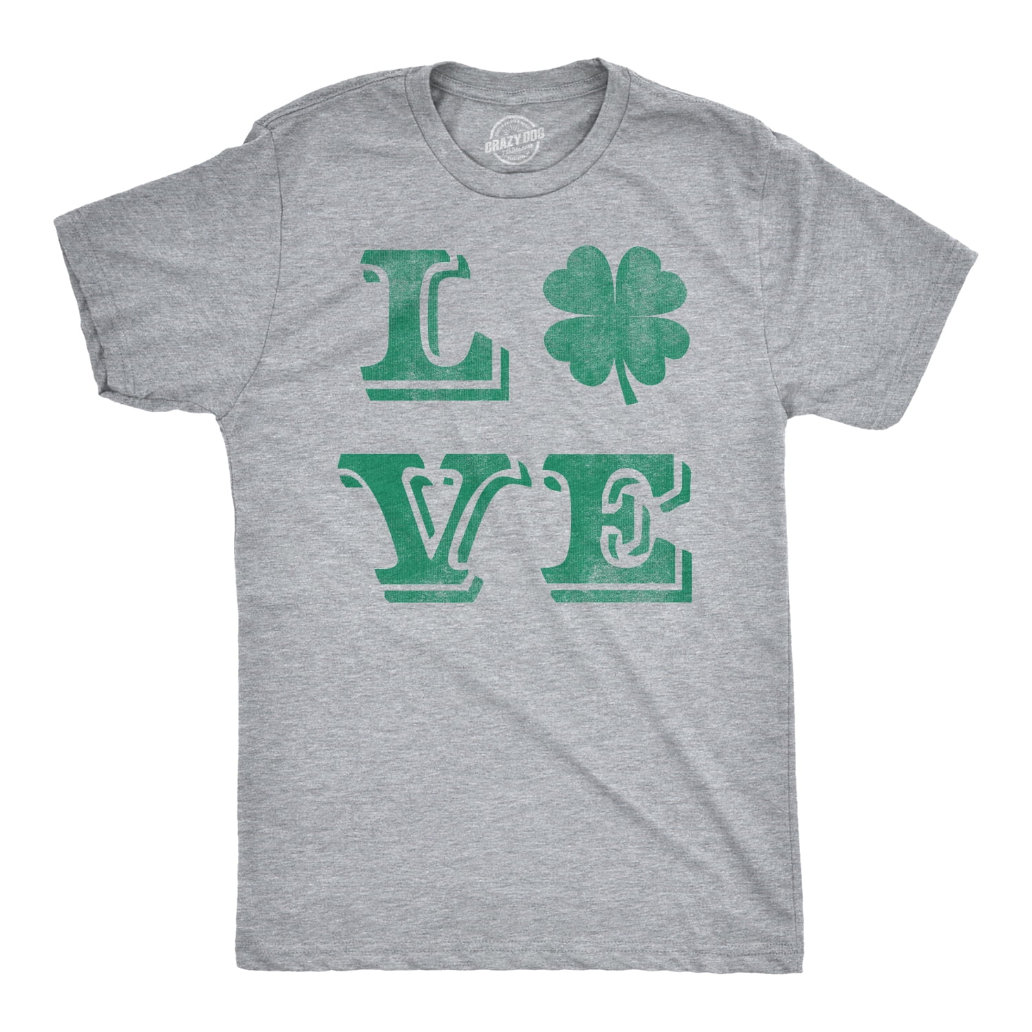 Mens LOVE Lucky Clover T Shirt Saint Patricks Day Shamrock St Patty Top ...