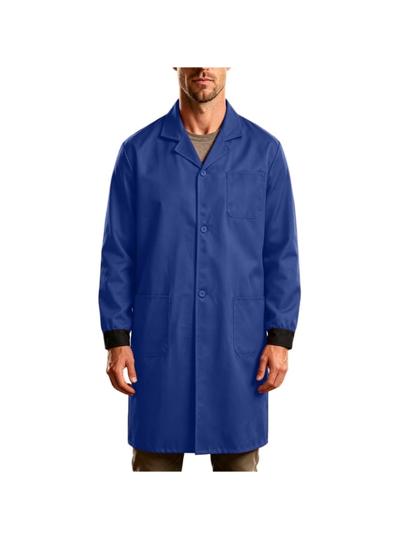 Mens Lab Coat Lightweight Warehouse Coats Long Sleeve Laboratory Coat Painter Smock Wear-Resistant Lab Coat