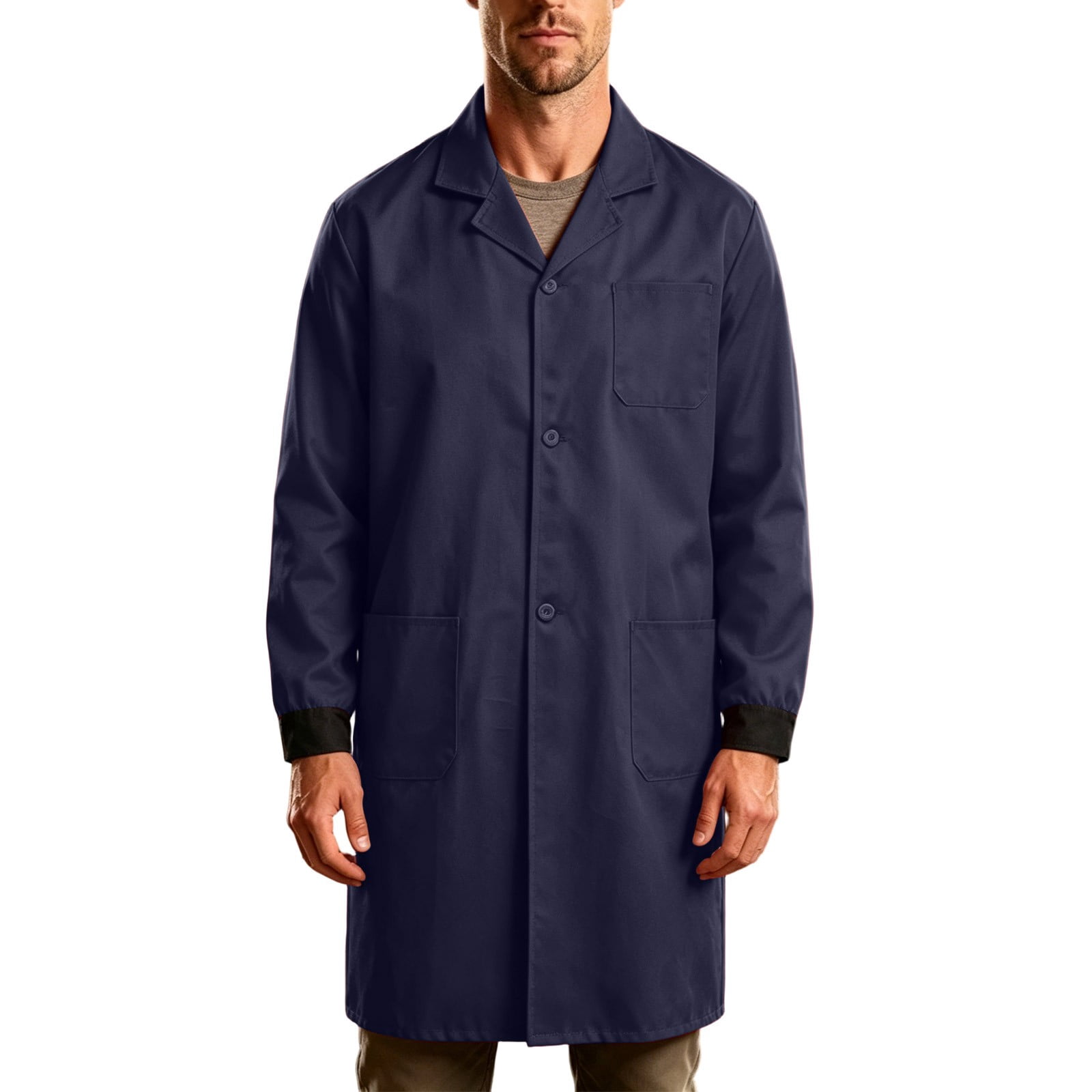 Mens Lab Coat Lightweight Warehouse Coats Long Sleeve Laboratory Coat ...