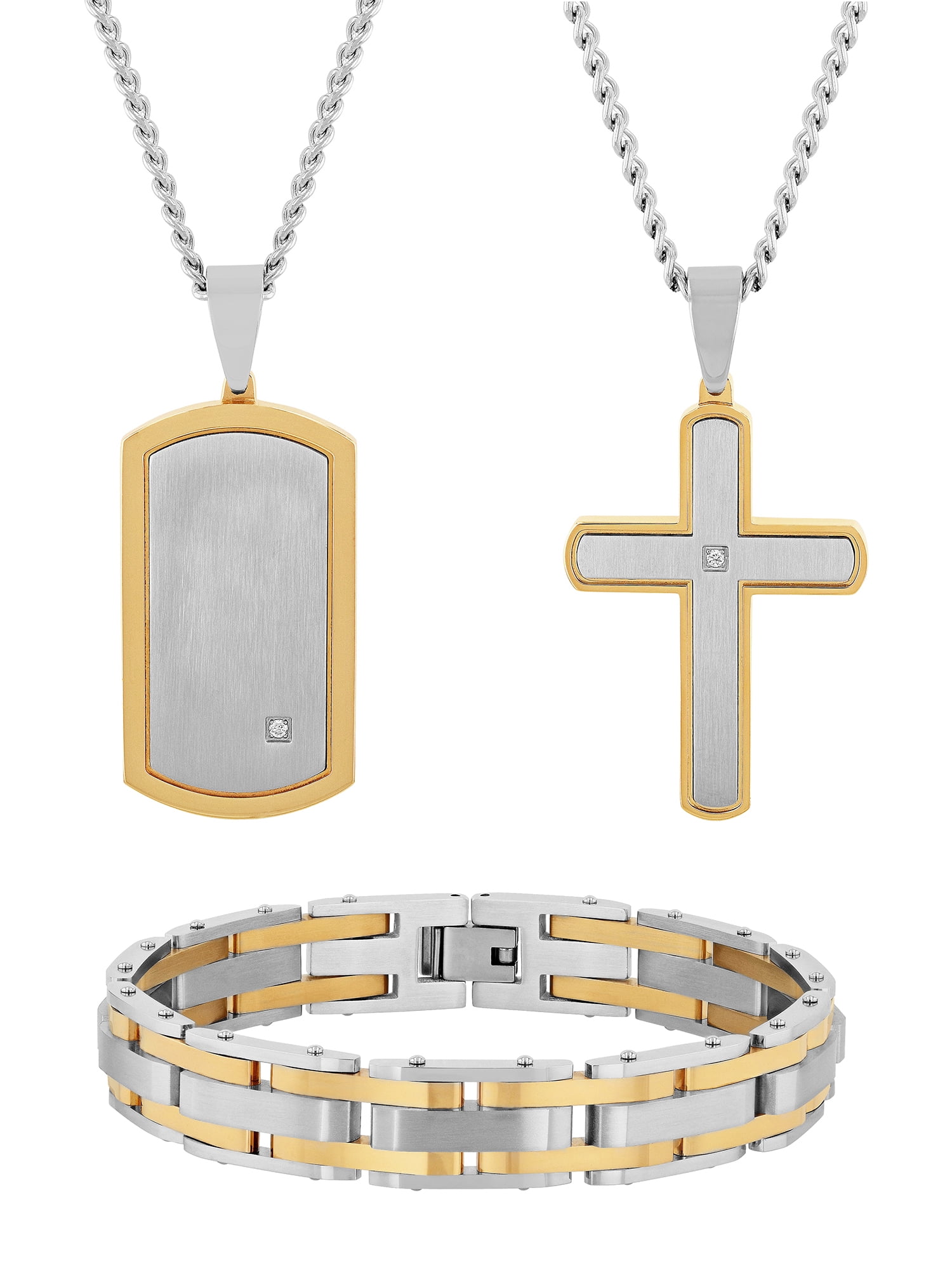 Men's Curb Chain Necklace and Bracelet Set in 10K Gold | Zales
