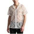 thumbnail image 1 of Mens Lace Shirt Summer Casual Floral See Through Short Sleeve Button Down Shirts, 1 of 9