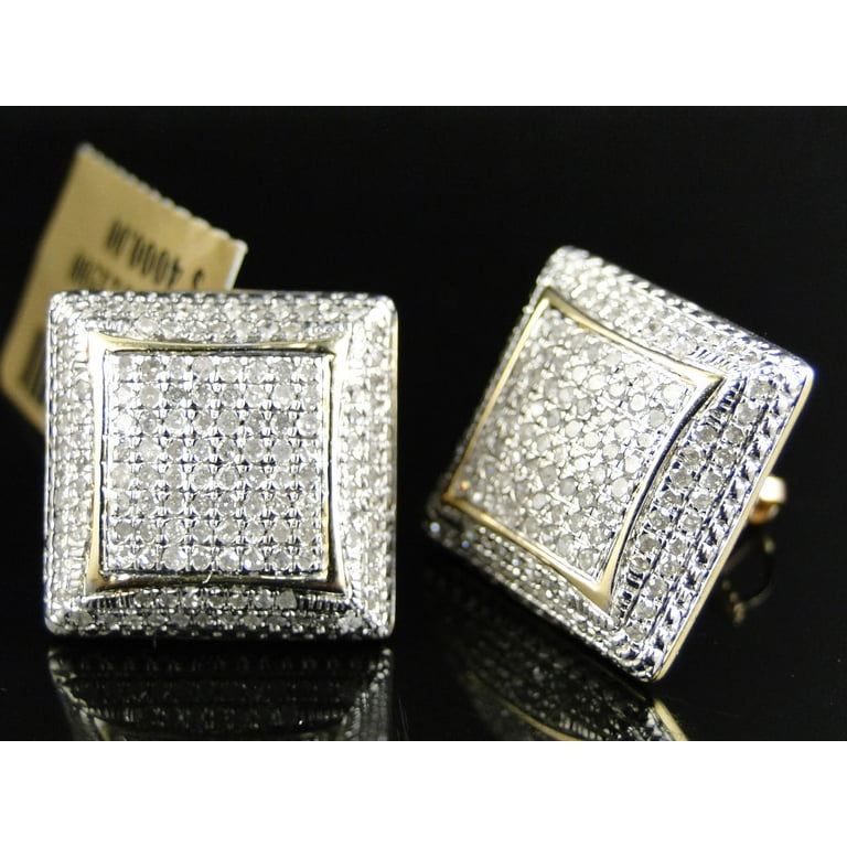 3Ct Round-Cut Lab-Created Diamond Stud Earrings 14K White Gold Finish 