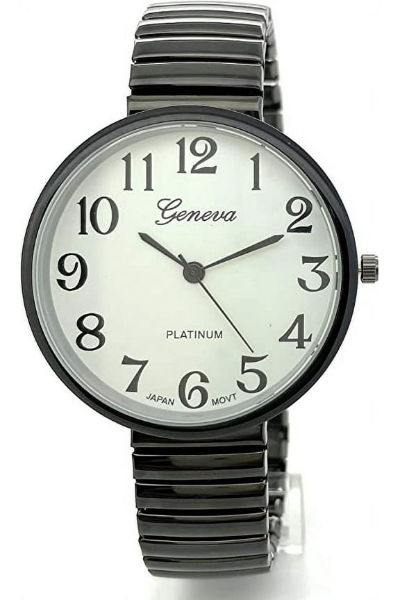 Mens Ladies Jumbo Big Numbers Stretch Elastic Band Fashion Watch