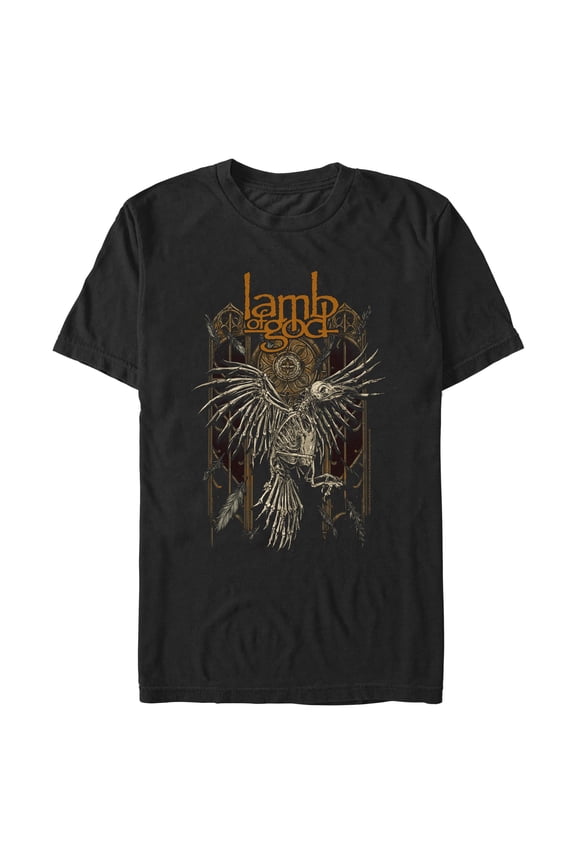 Mens Lamb of God The Raven Skeleton T Shirt