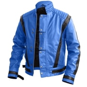 Mens Lambskin Blue Leather Jacket Motorcycle Biker Slim Fit Jacket