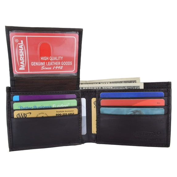 Mens Lambskin Leather Bifold Wallet with ID Flap 1183