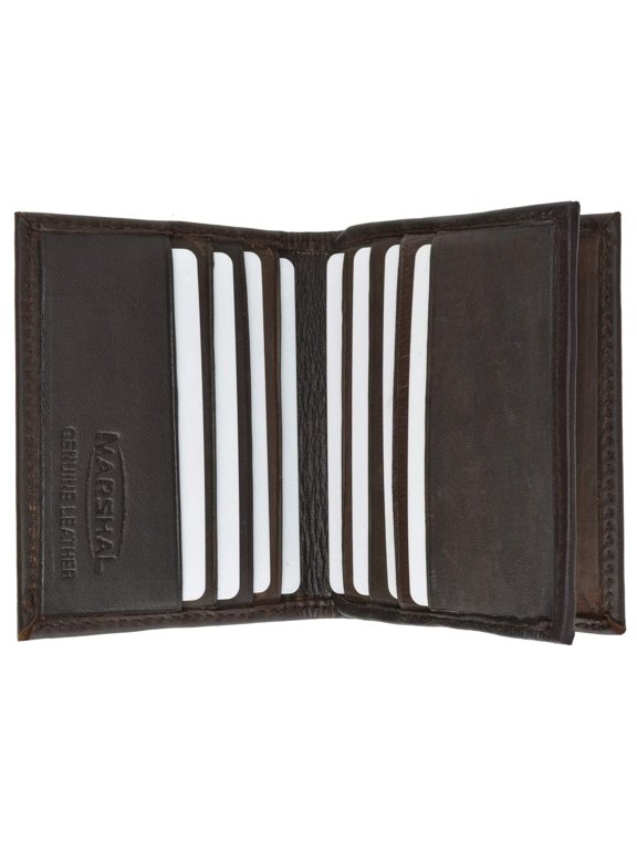 Mens Lambskin Leather Small Center Flap Credit Card Holder 74 (C)