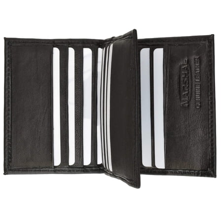 Mens Lambskin Leather Small Center Flap Credit Card Holder 74 (C)