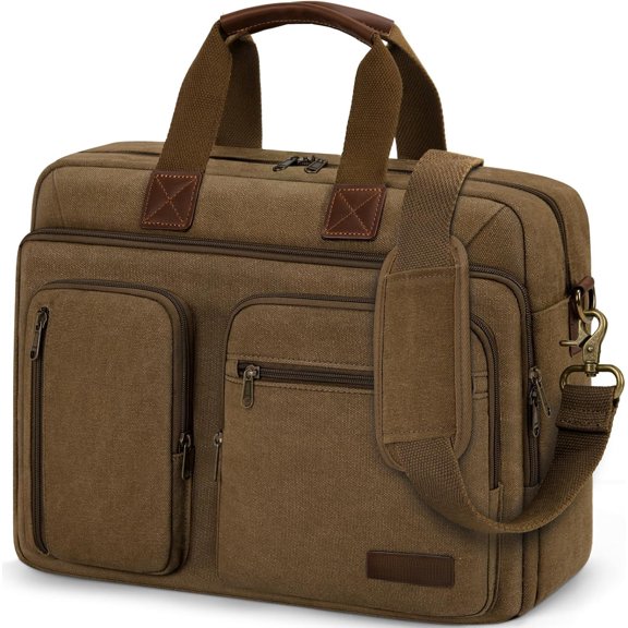 Mens Laptop Messenger Bag Canvas Briefcase Computer Bag Bag Satchel Bags for Work College Travel