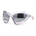 thumbnail image 1 of Mens Large Coverage Aerodynamic Vented Thick Plastic Wrap Sport Sunglasses Slate Red - Silver Mirror, 1 of 4