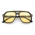 thumbnail image 1 of Mens Large Square Aviator Sunglasses Retro Navigator UV400 / Green - Yellow, 1 of 7