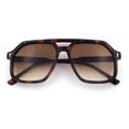 thumbnail image 1 of Mens Large Square Aviator Sunglasses Retro Navigator UV400 / Tortoise - Brown, 1 of 7