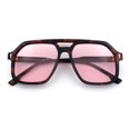 thumbnail image 1 of Mens Large Square Aviator Sunglasses Retro Navigator UV400 / Tortoise - Pink, 1 of 7