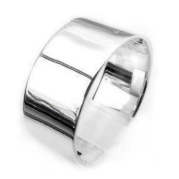 Mens Large Sterling Silver 10mm Wide Wedding Band Ring