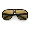thumbnail image 1 of Mens Large Tempered Glass Lens Racer Plastic Manly Sunglasses Tortoise - Brown, 1 of 8