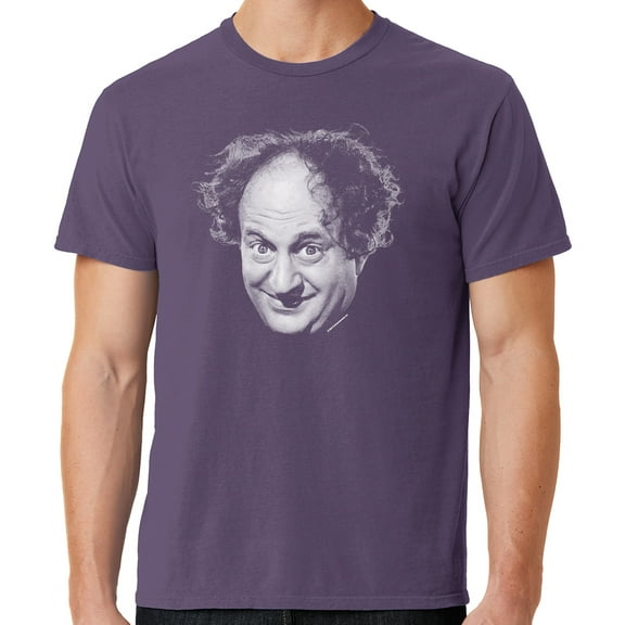 Mens Larry Fine Face Three 3 Stooges Tee Shirt, 2XL Vintage Plum