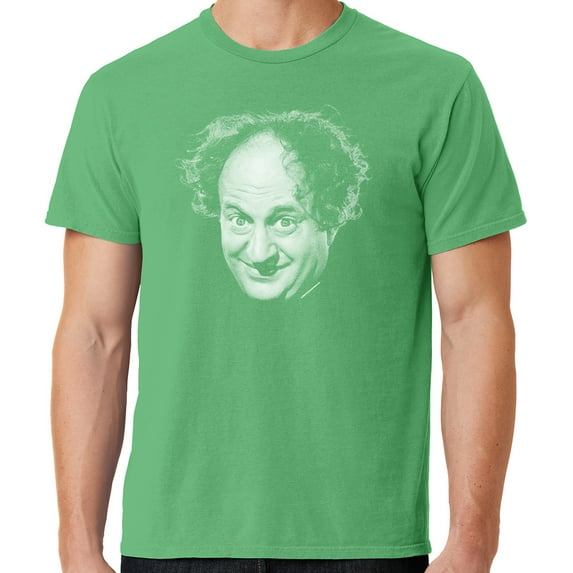 Mens Larry Fine Face Three 3 Stooges Tee Shirt, 3XL Guacamole Green