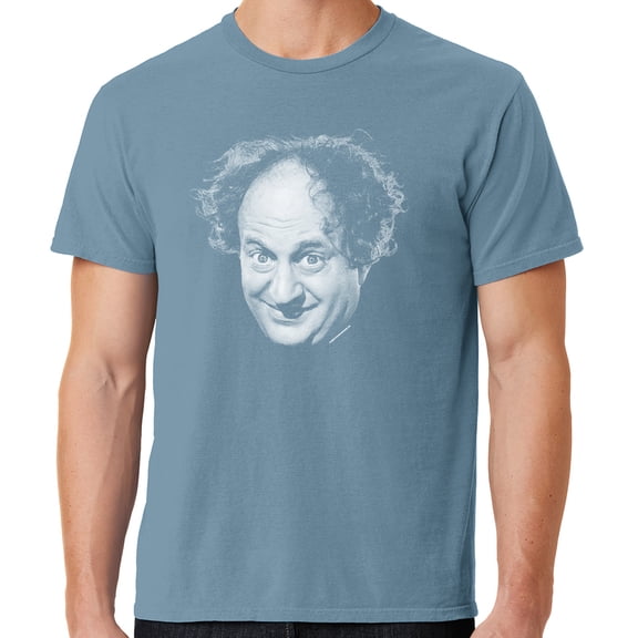Mens Larry Fine Face Three 3 Stooges Tee Shirt, 4XL Mist Blue