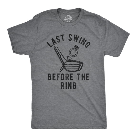 Mens Last Swing Before The Ring T Shirt Funny Golf Bachelor Bachelorette Wedding Tee Graphic Tees