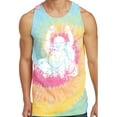 thumbnail image 1 of Mens Laughing Buddha Tie Dye Tank Top - Pastel Rainbow, 2XL, 1 of 1