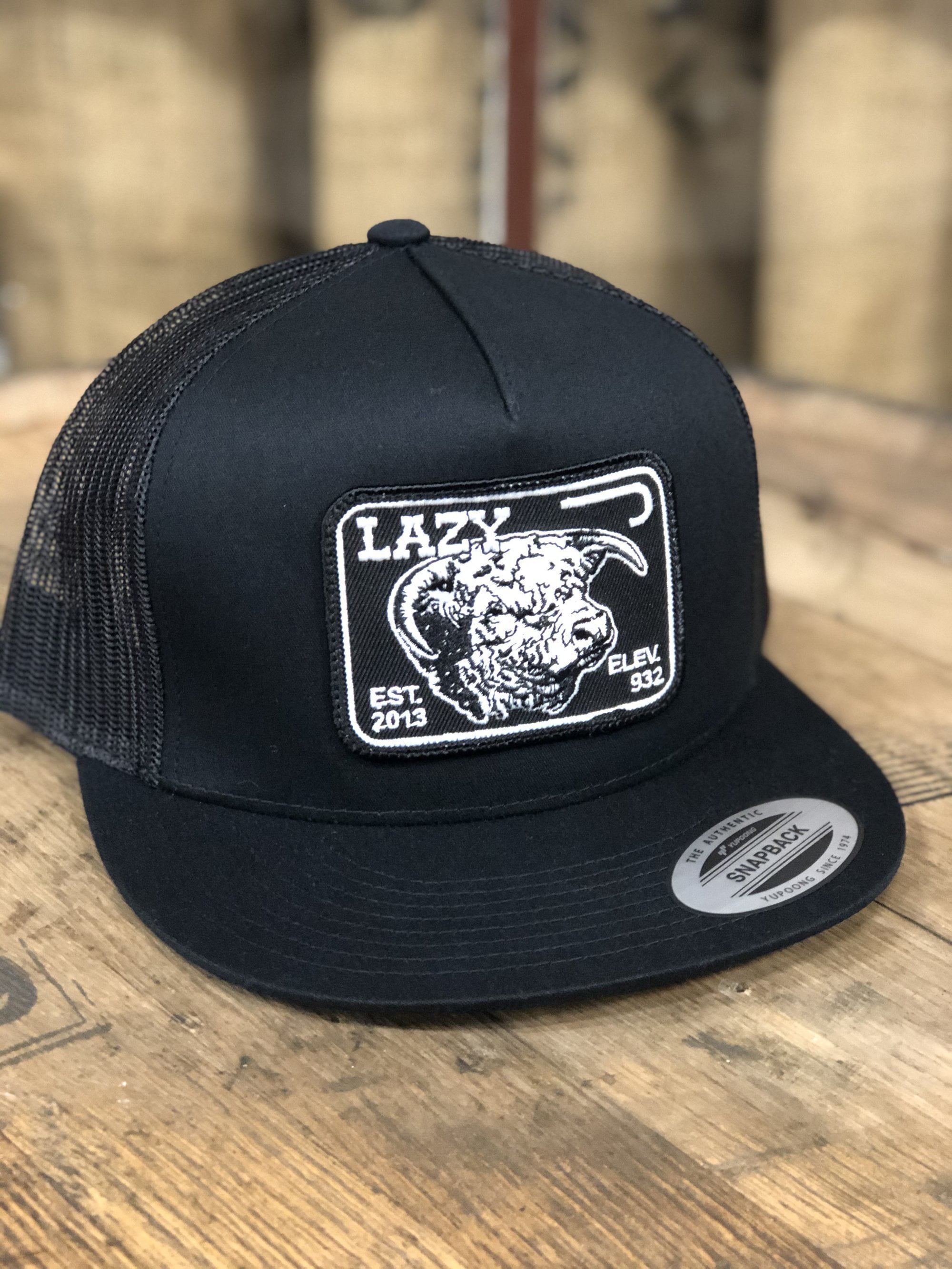 Ranch Snapback J Patch Cap Black Hat Size Logo Lazy Cap One Baseball Black & Trucker Elevation Mens Wear 4\