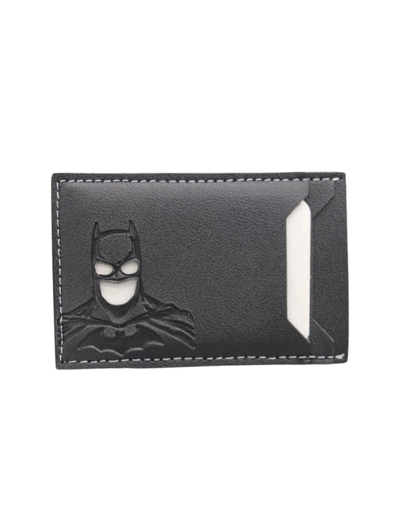 Mens Leather Bat Wallet Personalized Hero Mask Design Bat Card Bag Multifunction Man Bat Billfold