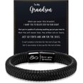 thumbnail image 1 of Mens Leather Bracelet I Love You Gifts for Him Men Bracelet Anniversary Fathers Day Birthday Gifts for Dad 2025 Graduation Gifts for Him Husband Boyfriend Son Godson Infinity Engraved Jewelry, 1 of 7