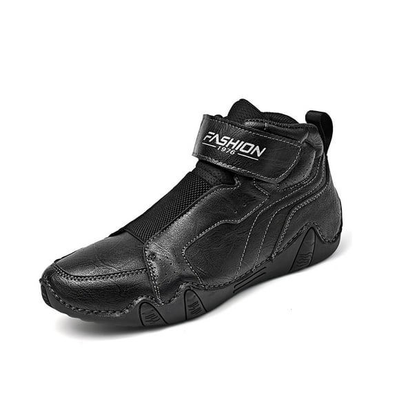 Mens Leather Casual Boots Outdoor Non-slip Bare Boots Business Formal Boots Lightweight Driving Boots Black 8.5 US